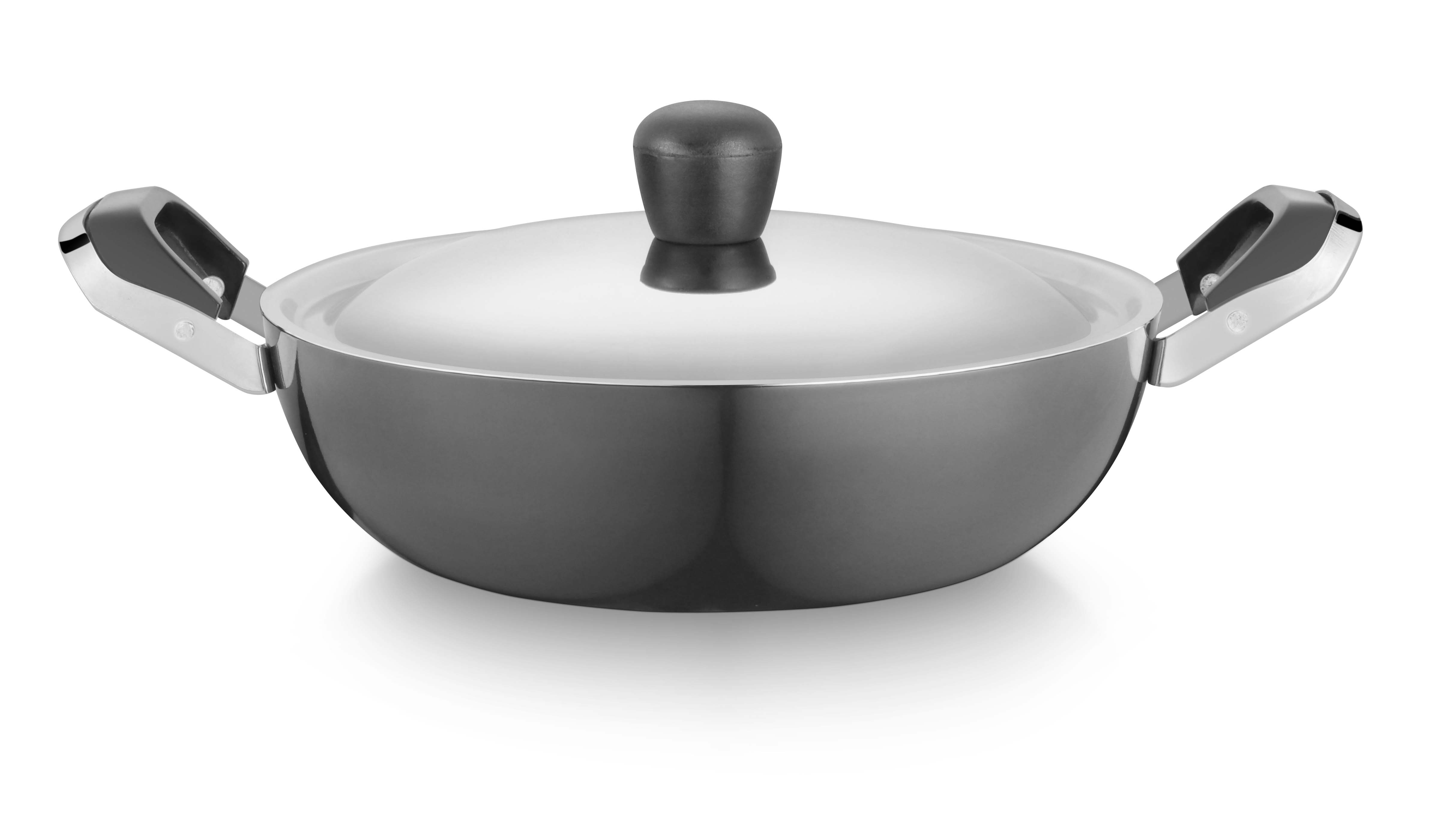 Hard Anodised Ind Comp Kadahi With Ss Lid 3.5 Ltrs