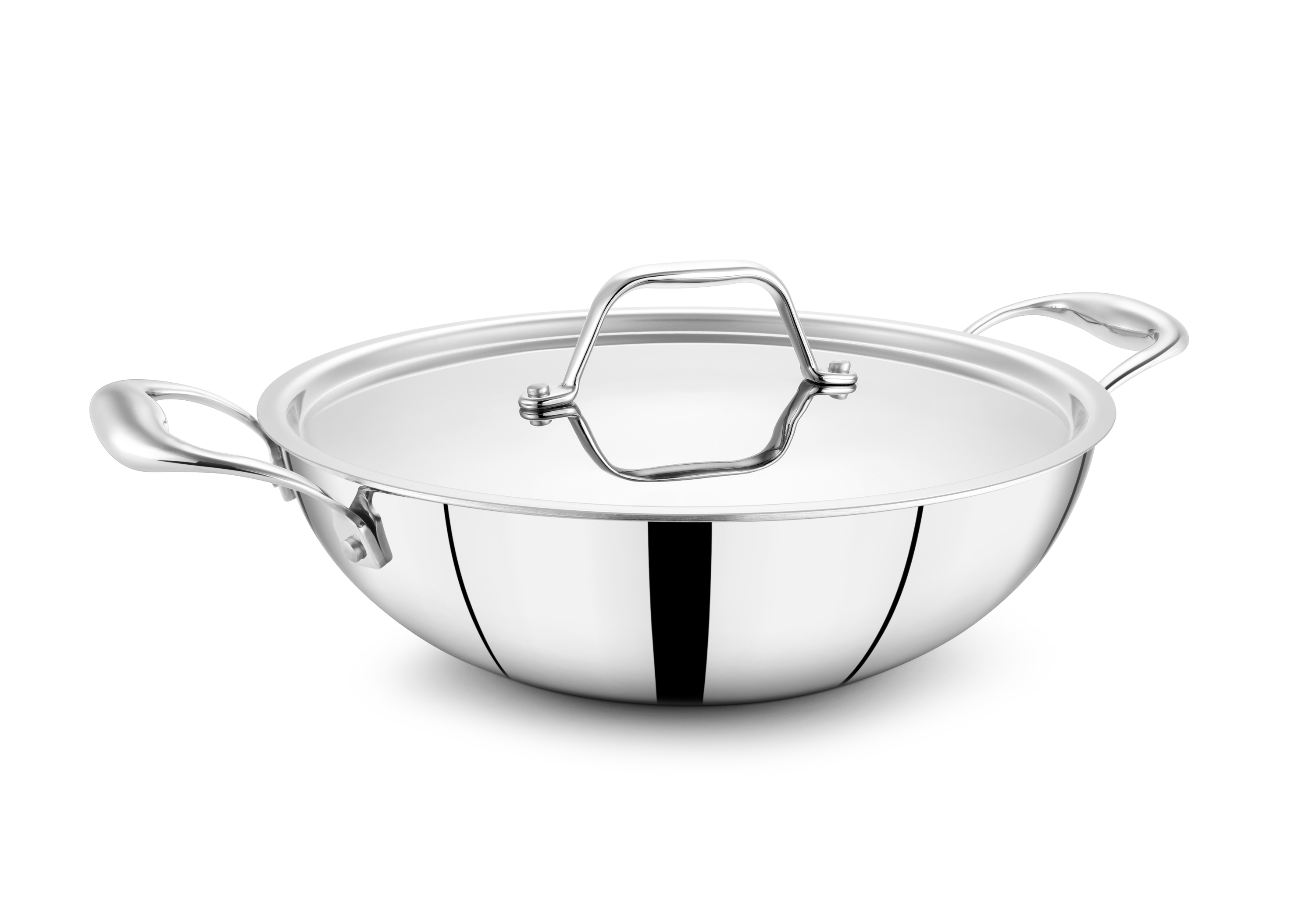 Stainless Steel Tri Ply Kadai With Ss Lid 26 Cm - 3.000 Ltrs - Pro