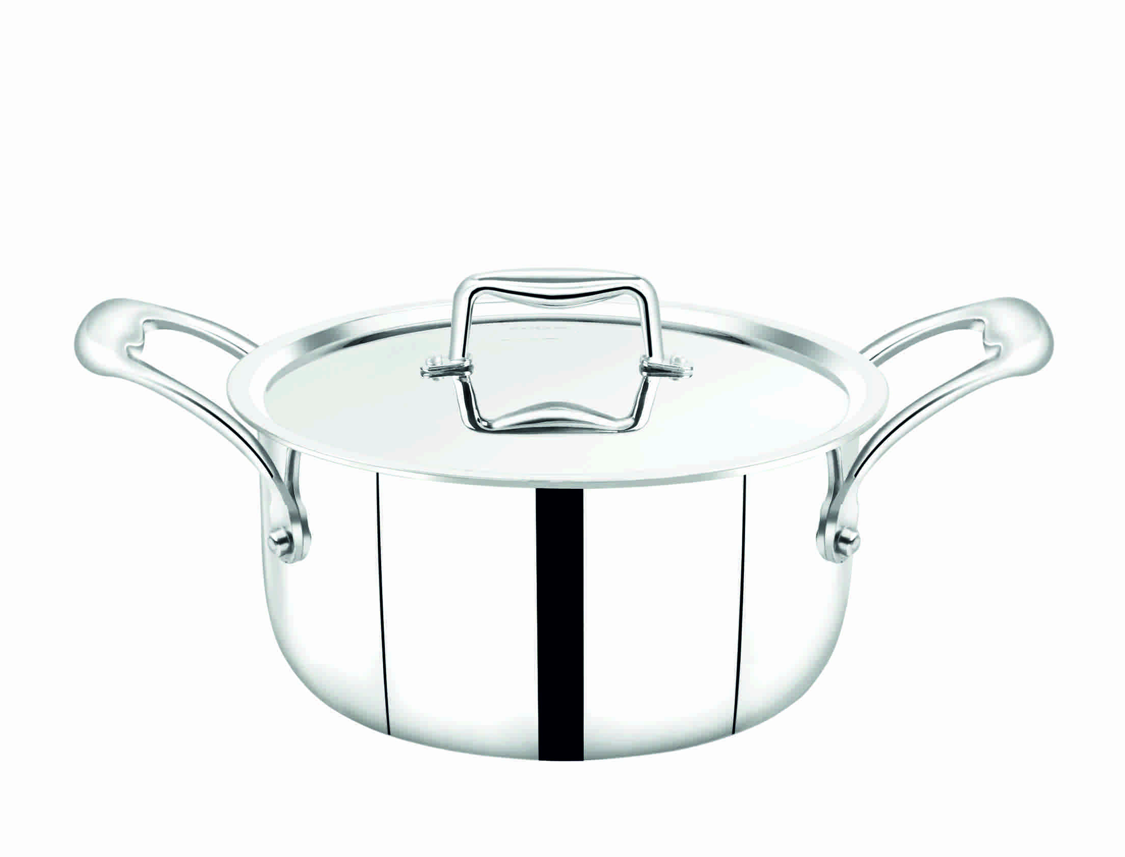 Stainless Steel Tri Ply Casserole With Ss Lid 20 Cm - 3.000 Ltrs - Pro